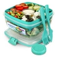 thumbnail image 1 of Sistema Salad TO GO | Lunch Box with Individual Compartments, Travel Cutlery & Dressing Pot| 1.1L | BPA-Free | Minty Teal [21356-53C], 1 of 7