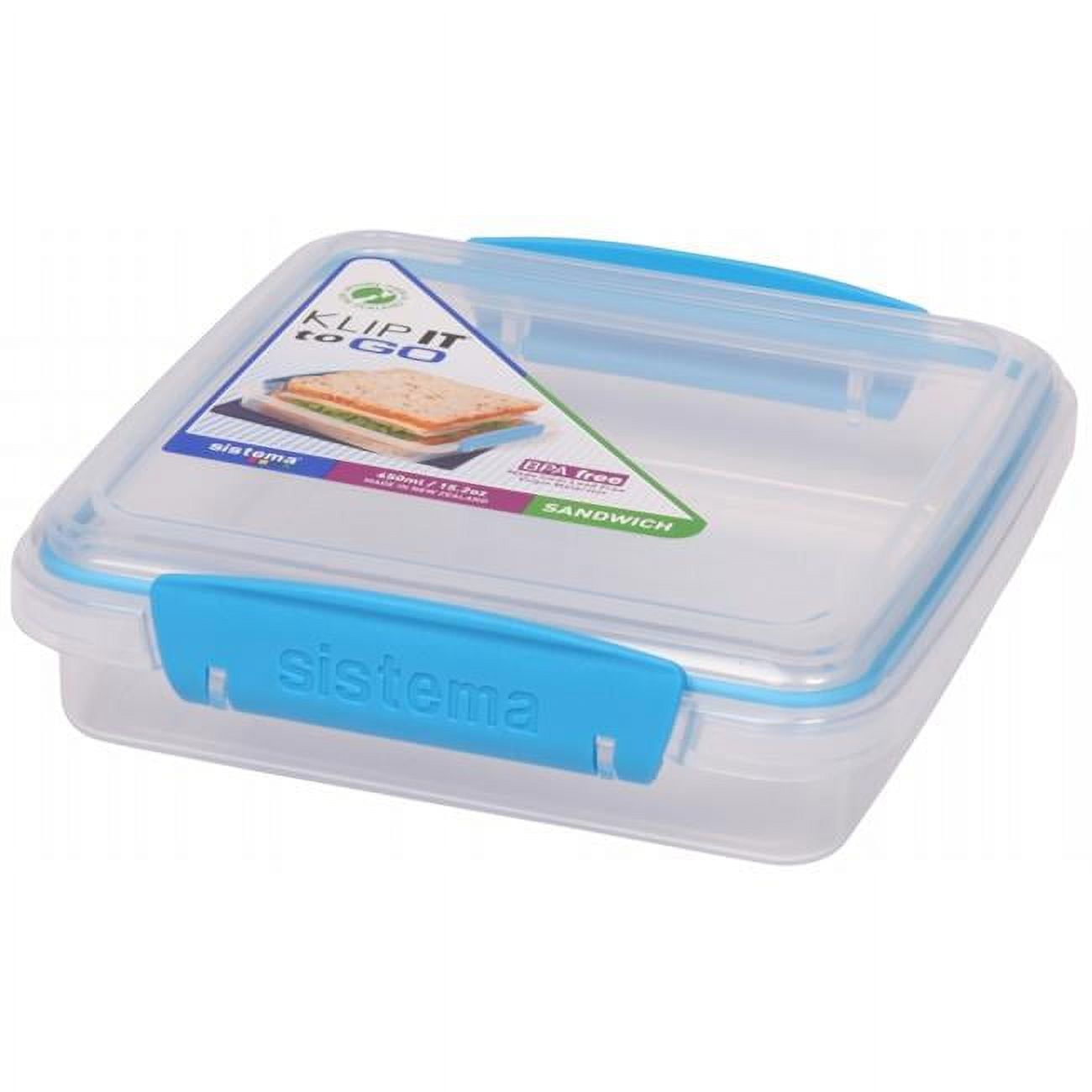  Sistema 450ml Sandwich Box to Go, One Box (Colors May Vary) :  Home & Kitchen