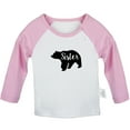 thumbnail image 1 of Sister Bear Novelty T shirt For Baby, Newborn Babies T-shirts, Infant Tops, 0-24M Kids Graphic Tees Clothing (Long Pink Raglan T-shirt, 0-6 Months), 1 of 4
