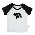 thumbnail image 1 of Sister Bear Novelty T shirt For Baby, Newborn Babies T-shirts, Infant Tops, 0-24M Kids Graphic Tees Clothing (Short Black Raglan T-shirt, 0-6 Months), 1 of 4