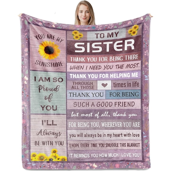 Sister Birthday Gift Ideas, Sister Gifts from Sister Brother, Big Sister Gift, Birthday Gifts for Sister, Funny Gifts for Sister from Sisters, Best to My Sister Gifts Blanket 50"X60"