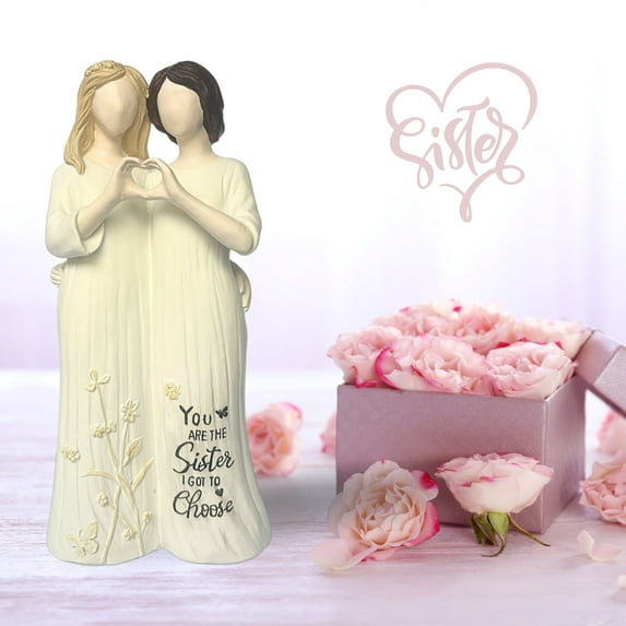 Sister Birthday Gifts, Best Friend Birthday Gifts For Women Friendship, 7.5” Sister Bestie Figurines Statue