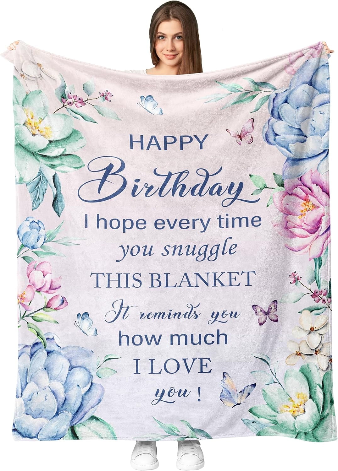 Birthday Gifts for Women Teen Girls Throw Blanket, Best Friend Birthday Gifts, Happy Birthday Decorations