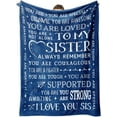 thumbnail image 1 of Sister Birthday Gifts, Get Well Blanket for Sister, Inspirational Gifts Blanket for Sister, Sister Gifts for Mothers Day Christmas Graduation Wedding, Thinking of You Gifts for Sister, 1 of 5
