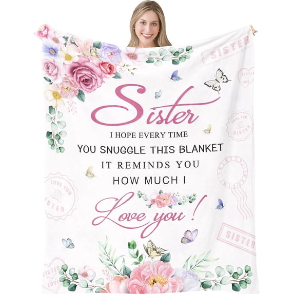 Sister Birthday Gifts, Sister Gifts, Birthday Gifts for Sister Who Has Everything, Unique Sisters Gifts from Sister Blanket 60"X50", Gifts for Sisters from Sisters, Best Sister Ever Gifts