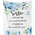 thumbnail image 1 of Sister Birthday Gifts from Sister Blanket, Gift for Sister, Unique Birthday Gifts for Sister from Brother, Big Sister Gifts for Little Girls, Best Sister Gift Blanket 60x50in, 1 of 6