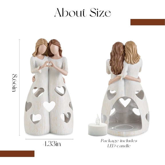 Sister Birthday Gifts for Women: Unique Home Decor Meaningful Gift Ideas for Bestie Candle Holder Figurine$$Home Decor, Kitchen, & Other