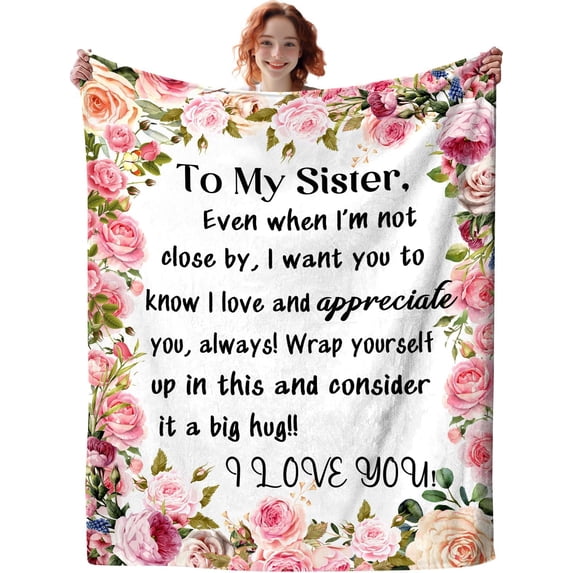 Sister Bithday Gifts from Sister Super Soft Sister Blankets and Throws Best Friend Birthday Gifts for Sisters Throw Blankets for Sofa Bed Living Room 50"X40"