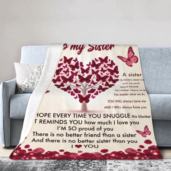 Sister Blanket, Big Sister Birthday Gift from Sis, Christmas Present for Sister, Cozy Blanket for Women 50x40