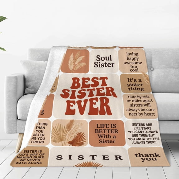 Sister Blanket, Big Sister Gift Throw Blanket, Birthday Gift for Sister, Soft Flannel Cozy Blanket for Women 50x40
