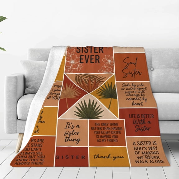 Sister Blanket, Big Sister Gift Throw Blanket, Birthday Gift for Sister, Soft Flannel Cozy Blanket for Women 50x40