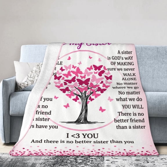 Sister Blanket Big Sisters Birthday Gift from Sis Flannel Throw Blanket Warm for Living Room 50x40