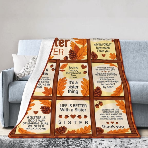 Sister Blanket, Birthday Gift Throw Blanket for Sister, Big Sister Gift for Women, Soft Flannel Cozy Blanket 50x40