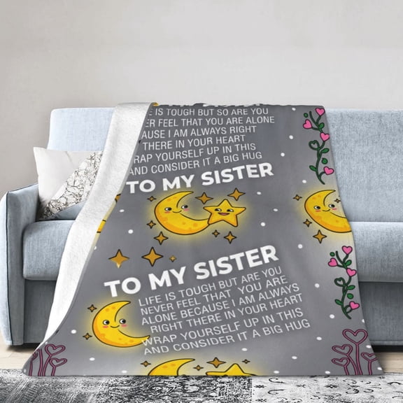 Sister Blanket Flannel Soft Warm Cozy All Season Home Decor for Couch and Bed 50x40