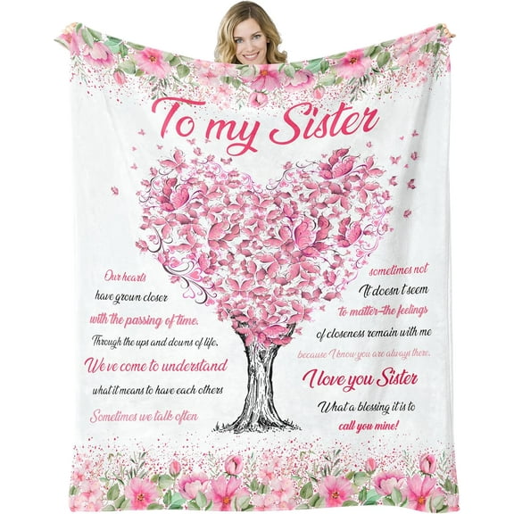 Sister Blanket Gift for Sister - Gifts for Sister from Sister, Brother, to My Sister Gifts on Christmas, Sister Gift Throw Blanket 50'''' x 60'''' (Sister)