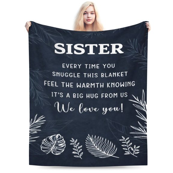 Sister Blanket Gift Throw Blanket Cozy Soft Inspirational Meaningful Love Home Decor Gift for Sister Birthday Christmas Family Love 50x40