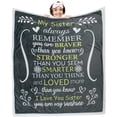 thumbnail image 1 of Sister Blanket - Gorgeous Sister Blankets from Sister with Thick Double Layered Sherpa and Fleece Fabric | Cuddly Sisters Gifts from Sister with Heartfelt Message | Grey 50x60, 1 of 6
