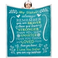 thumbnail image 1 of Sister Blanket - Gorgeous Sister Blankets from Sister with Thick Double Layered Sherpa and Fleece Fabric | Cuddly Sisters Gifts from Sister with Heartfelt Message | Teal 50x60, 1 of 1