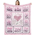 thumbnail image 1 of Sister Blanket, Sister Birthday Gift Ideas, Sisters Gifts from Sister, Sister Gifts, Sister Birthday Gifts from Sister, Birthday Gifts for Sister, Gifts for Sister Throw Blanket 60"×50", 1 of 5
