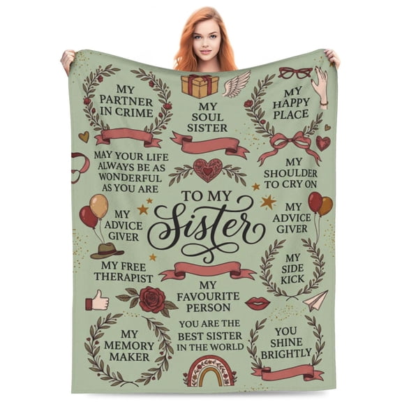 Sister Blanket, Sister Gift Throw Blanket, Birthday Gift for Sister, Soft Flannel Cozy Blanket for Women 50x40