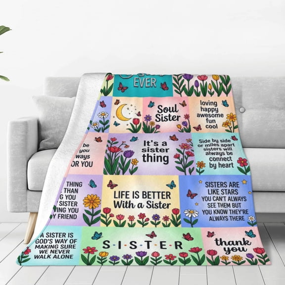 Sister Blanket Sister Gifts Blanket for Birthday Christmas Big Sister Gift Ideas Soft Warm Cozy Couch 50x40