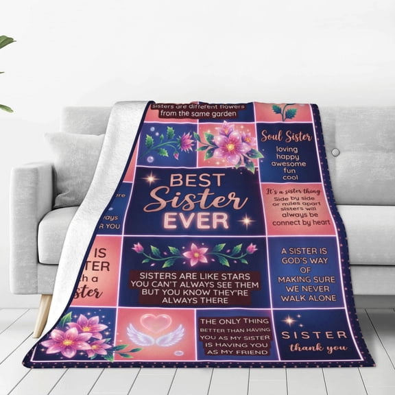 Sister Blanket Sister Gifts Blanket for Birthday Christmas Throw Blanket Soft Warm Cozy for Sofa Couch 50x40