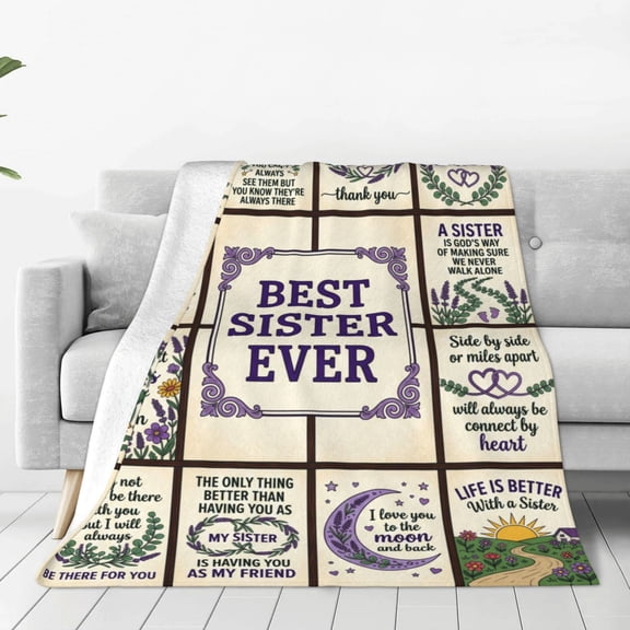 Sister Blanket Sister Gifts Blanket for Birthday Christmas Throw Blanket Soft Warm Cozy for Sofa Couch 50x40