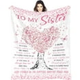 thumbnail image 1 of Sister Blanket, Sister Gifts From Sister Brother, Birthday Gifts Ideas For Sister, Unique Soft Women Throw Blanket Gift For Graduation Christmas Wedding Quinceanera, To My Best Sister Blankets 50x60, 1 of 6