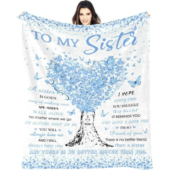 Sister Blanket, Sister Gifts From Sister Brother, Birthday Gifts Ideas For Sister, Unique Soft Women Throw Blanket Gift For Graduation Christmas Wedding Quinceanera, To My Best Sister Blankets 50x60