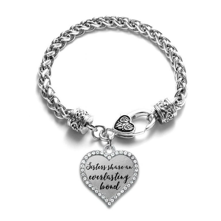 Sister Bond Open Heart Charm Bracelet