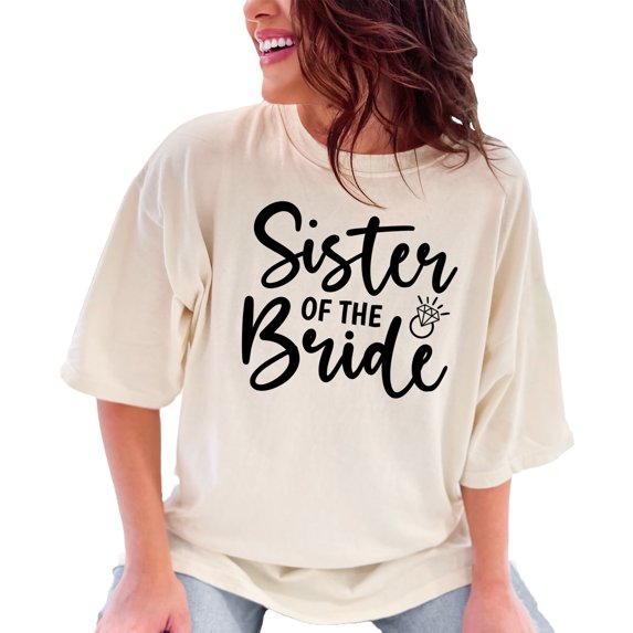 Sister of the Bride T-Shirt, Bridal Party T-Shirt, Wedding Celebration Tee, Fun Bridesmaid T-Shirt, Gift for Sister of Bride, Ivory Comfort Colors T-Shirt, XL