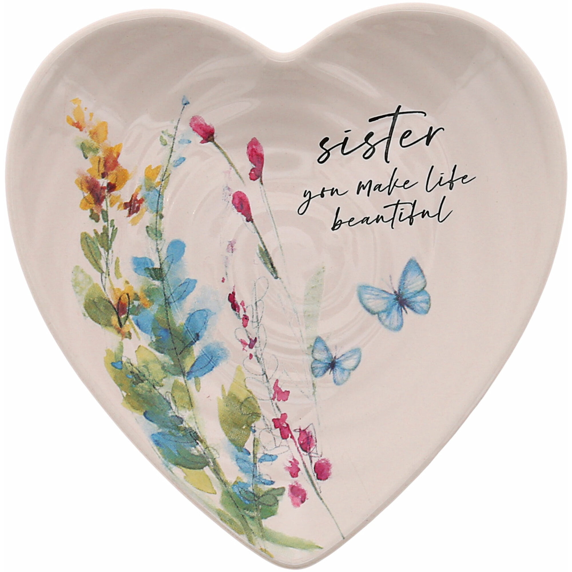 Pavilion Gift Company Keepsake Dish - Friends Are Flowers In The Garden Of Life, Cement Dish
