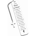 thumbnail image 1 of to My Sister in Christ Cross Bookmark Gifts, Secret Sister Gifts for Women Christian, Religious Gift for Female, Baptism Gift for Girls, Inspirational Bible Verse Bookmark, Birthday Gift, 1 of 6