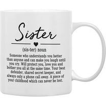 Sister Definition Coffee Mugs Mug, Sister Birthday Christmas Wedding Gifts from Sister Brother,Inspirational Sister Gift Double Side Printed Ceramic Mug Cup 11 Ounce
