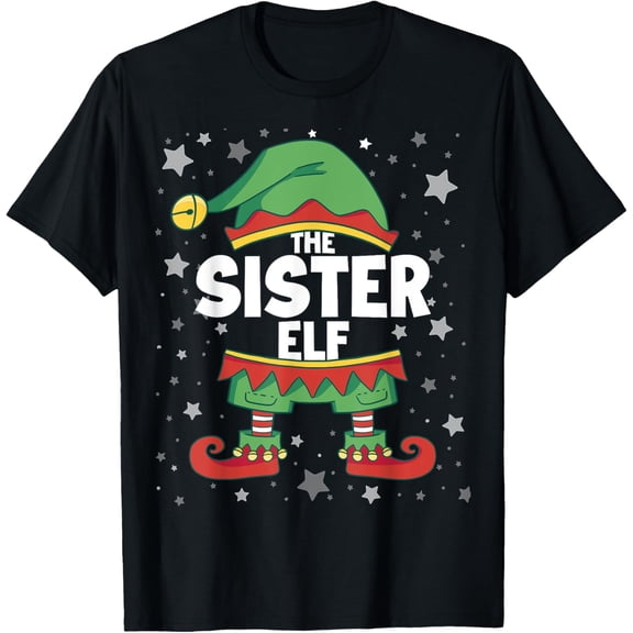 Sister Elf Shirt Matching Family Group Funny Christmas Elf T-Shirt
