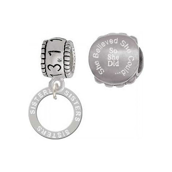 Sister Eternity Ring 13.1 Half Marathon Run She Believed She Could Charm Beads (Set of 2)