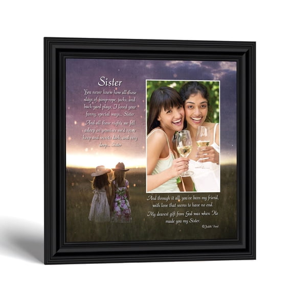 Sister Picture Frame with Keepsake Poem, Birthday Gift for Her