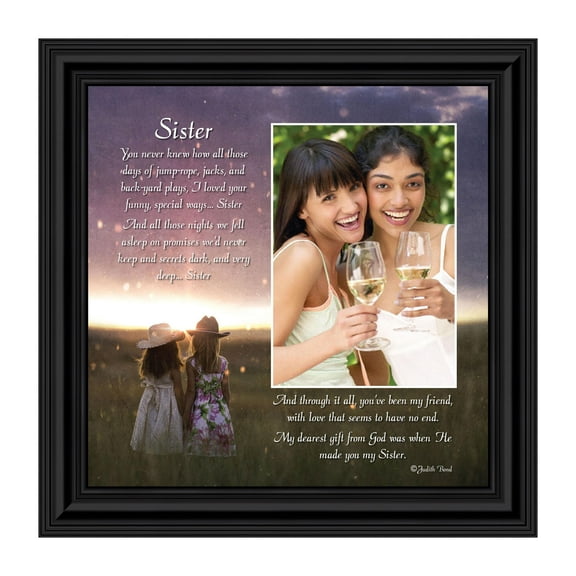 Sister, For My Sister, Special Gift for Sister from Sibling, Framed Poem, 10x10 6328