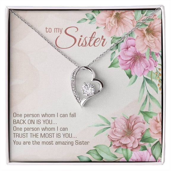 Sister, Forever love Heart Necklace, Friendship gifts for Birthday, Christmas