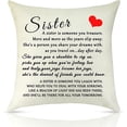 thumbnail image 1 of to My Sister Gift Throw Pillow Cover Best Friend Birthday Gift Pillow Friendship Gift For Girls Linen Pillow Case Inspirational Gifts Sister Gifts From Sister Mother''s Day Pillow Cover 18X18Inch, 1 of 6