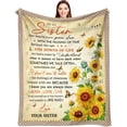 thumbnail image 1 of Sister Gifts Blanket 60"X50", Sisters Gifts from Sister, Birthday Gifts for Sister, Big Sister Gift, Best Sister Ever Gifts, Gifts for Sisters from Sisters Adult, to My Sister Throw Blanket, 1 of 5