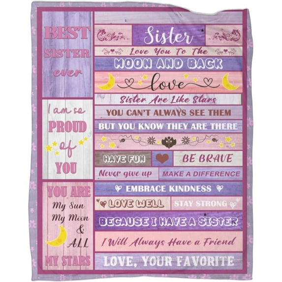 Sister Gifts Blanket, Gifts for Sister from Sisters Throw Blanket, Sister Birthday Gifts from Sister, Sister Gifts for Birthday, Sister in Law Gifts to My Bestie Gifts Throw Blanket 60"X50"