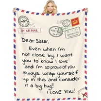 Sister Gifts Blanket,Graduation Birthday Gift for Sisters from Sister, to My Dear Sister Blanket for Mother's Day, Super Soft Flannel Throw Blankets for Christmas Valentines Day for Bed Couch