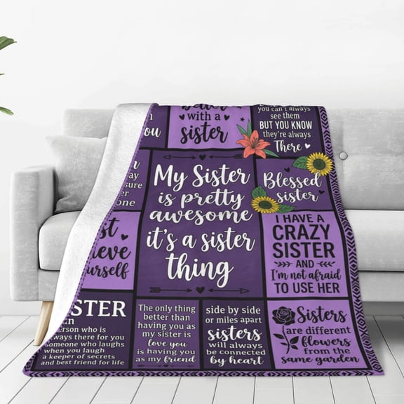 Sister Gifts Blanket, Happy Birthday Gifts for Sister, Unique Gift for My Dear Sis on Mothers Day Christmas - Soft Throw Blanket 50x40
