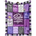 thumbnail image 1 of Sister Gifts Blanket, Happy Birthday Gifts for Sister, Unique Gift for My Dear Sis on Mothers Day Christmas - Soft Throw Blanket (Purple), 1 of 7