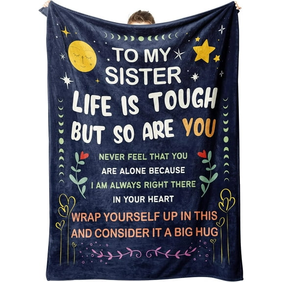 Sister Gifts Blanket, Sister Birthday Gifts, Sister Gifts from Sister, Gifts for Sister on Christmas, Mothers Day, Sisters Day Gifts, to My Sister Blanket, 60" x 50"