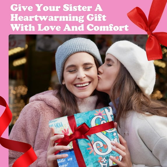 Sister Gifts Blanket, Sister Birthday Gifts from Sister on Mother''s Day, Sister Birthday Gift Ideas, Birthday Gifts for Sister, Gifts for Sisters from Sisters, Big Sister Gifts Blanket 60"X50"