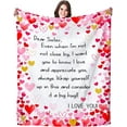 thumbnail image 1 of Sister Gifts Blanket,Sister Heart Blanket Gifts from Sister or Brother,Sister Birthday Gifts,I Love You Sister Blanket Gifts for Sister,Soft Cozy Flannel Throw Blanket 50"x40", 1 of 6