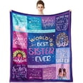thumbnail image 1 of Sister Gifts Blanket for Sisters from Brother or Sister, Unique Sister Birthday Gifts from Sister Gifts for Sister, Best Birthday Gifts for Sister Super Soft Throw Blankets 50x60in, 1 of 6