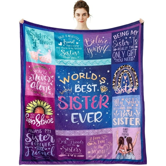 Sister Gifts Blanket for Sisters from Brother or Sister, Unique Sister Birthday Gifts from Sister Gifts for Sister, Best Birthday Gifts for Sister Super Soft Throw Blankets 50x60in